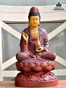 Tượng Phật Bà Quan Âm Ngồi Đài Sen Gỗ Hương  Cao 30 Dày 15 Ngang 15 (cm)