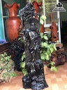 Tượng Đạt Ma Sư Tổ Đứng Gốc Tùng Gỗ Mun Sừng  Cao 130 Ngang 35 Sâu 25 (cm)