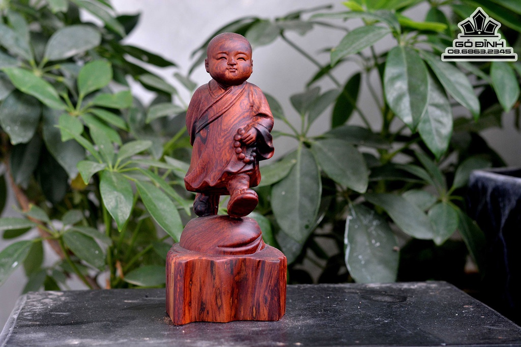 Tượng Tùy Duyên Gỗ Cẩm Chỉ Cao 20 Ngang 9 Sâu 8 (cm)