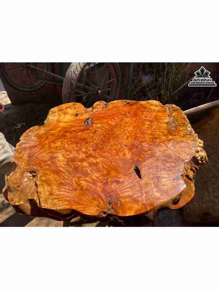 Mặt Bàn Nguyên Khối Gỗ Nu Kháo  Rộng 80-75 Dày 8 (cm)