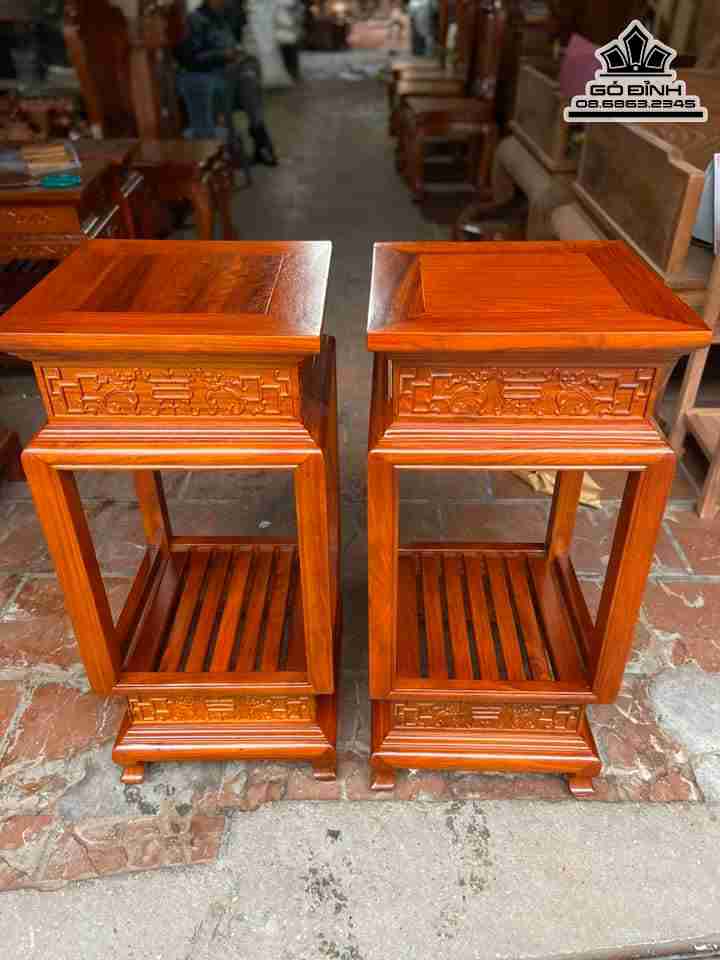 Cặp Đôn Gỗ Hương  Cao 80 Mặt 35 (cm)
