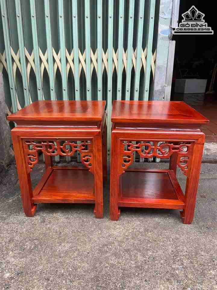 Cặp Đôn Gỗ Hương  Cao 40 Mặt 30 (cm)