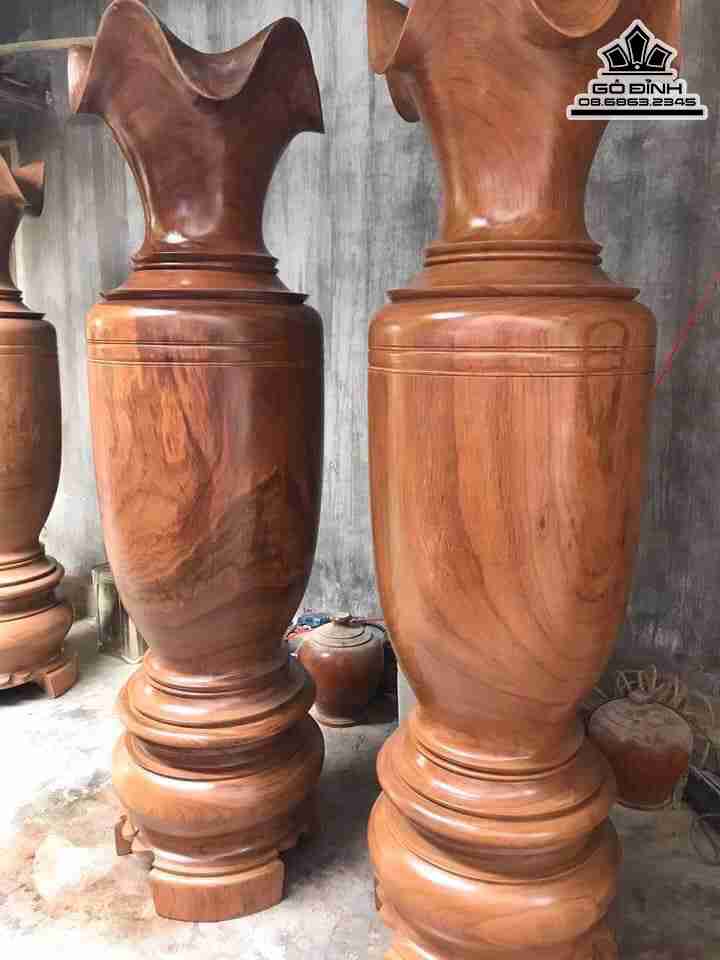 Cặp Lục Bình Gỗ Lim Việt  Cao 180 Đường Kính 50 (cm)