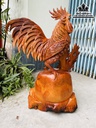 Tượng Gà Trống Gỗ Hương Ta Cao 63 Ngang 40 Sâu 22 (cm)