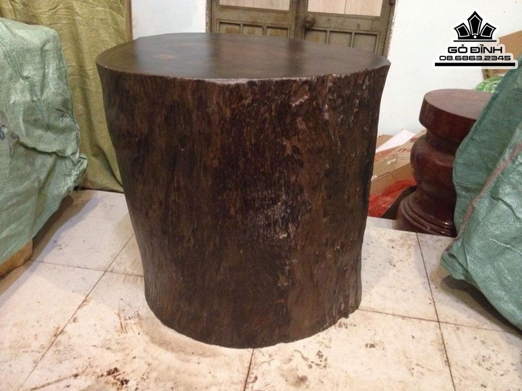 Đôn Gỗ.Đôn Góc Cây Gỗ Sao Xanh Cao 56 Ngang 58 Sâu 48 Mặt 55-41