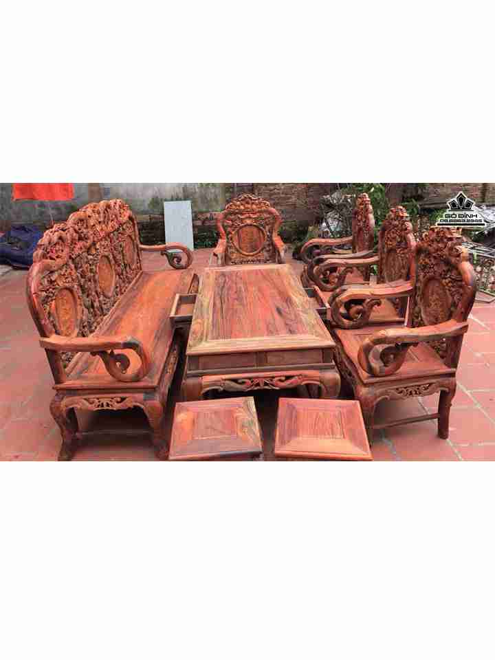 Bộ Bàn Ghế Trúc Nam Gỗ Trắc 7 Món