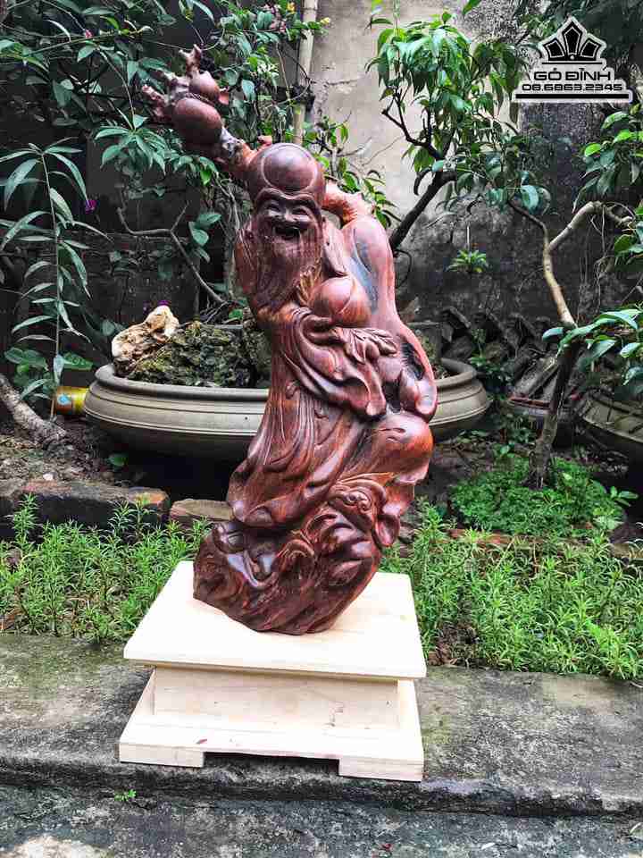 Tượng Ông Thọ Gỗ Trắc  Cao 48 Rộng 22 Sâu 12 (cm)