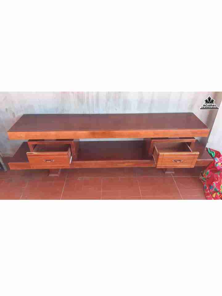Kệ Tivi 2 Tầng Gỗ Lim Xẹc