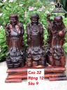 Tượng Tam Đa Gỗ Trắc Cao 32 Ngang 12 Sâu 9 (cm)