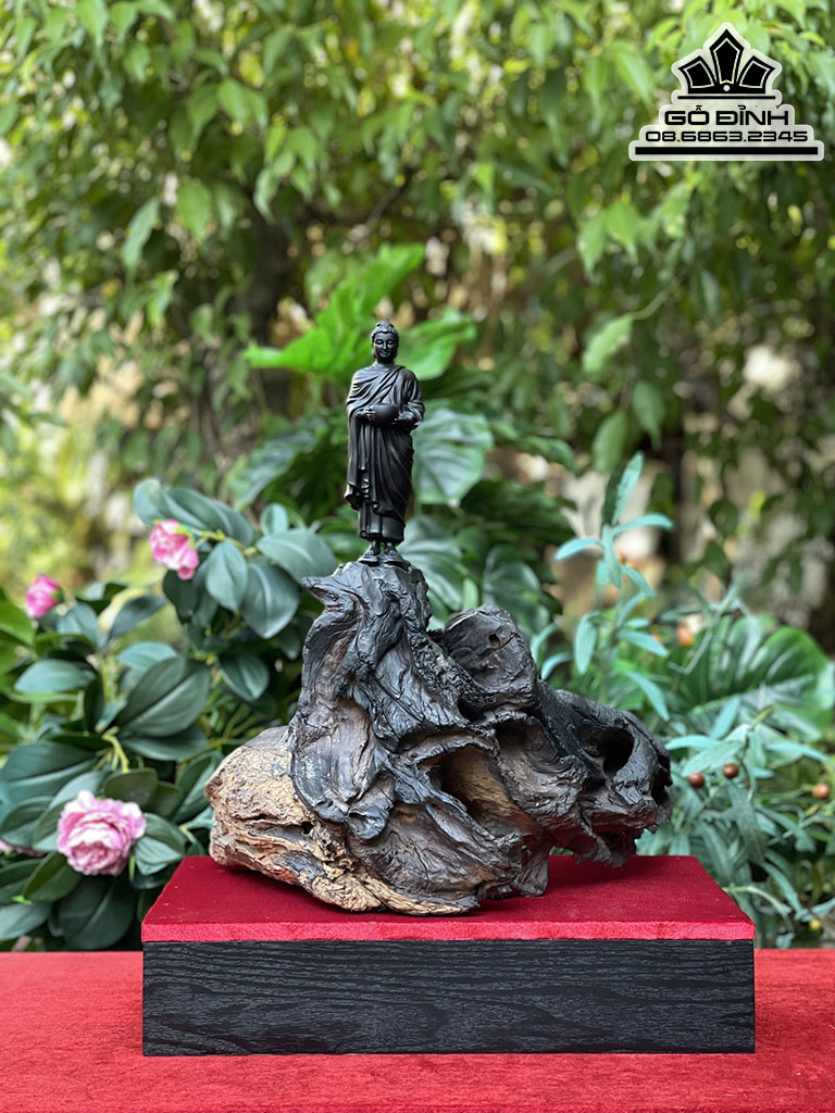 Tượng Phật Thích Ca Gỗ Trắc Cao 40 Ngang 36 Sâu 26 (cm)