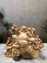 Tượng Phật Di Lặc Ngồi Bao Tiền Gỗ Ngọc Am Cao 40 Ngang 68 Sâu 26 (cm)