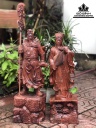 Cặp Tượng Gỗ Cẩm Quan Công Cao 56 Ngang 19 Sâu 16, Khổng Minh Cao 54 Ngang 17 Sâu 13 (cm)