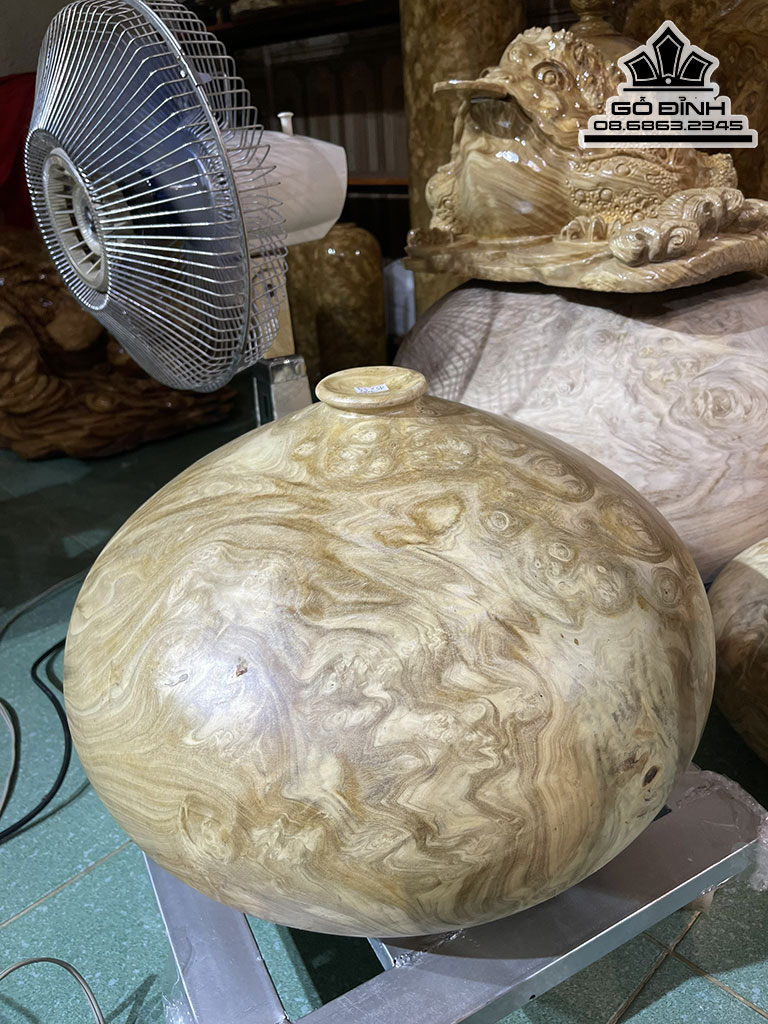 Bình Phú Quý Gỗ Nu Nghiến Cao 32 Đường Kính 45 (cm)