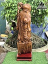 Tượng Ông Thọ Ôm Đào Tiên Gỗ Bách Xanh Cao 95 Ngang 26 Sâu 19 (cm)