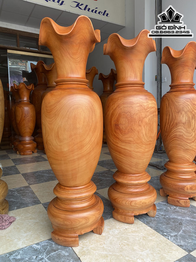 Cặp Lục Bình Gỗ Hương Cao 160 Đường Kính 46 (cm)