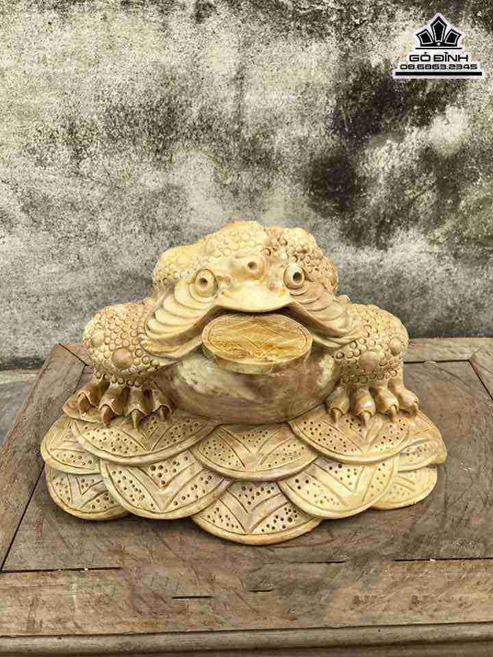 Tượng Thiềm Thừ Gỗ Nu Nghiến  Cao 20 Rộng 33 Dày 26 (cm)