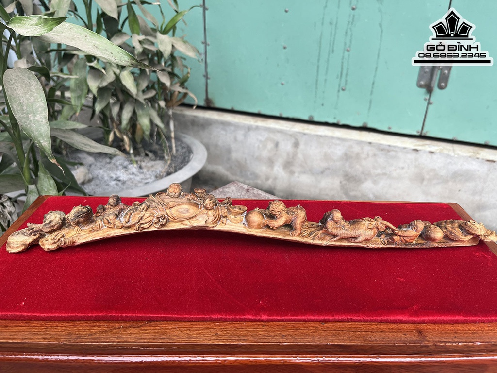 Cầu Di Lặc Như Ý Gỗ Hoàng Đàn Lên Tuyết Cao 5 Ngang 43 Sâu 4 (cm)