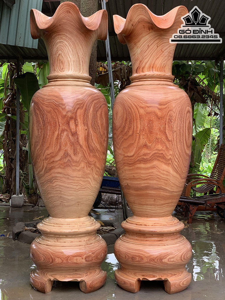 Cặp Lục Bình Gỗ Hương Cao 200 Đường Kính 59 (cm)