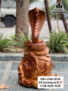 Tượng Rắn Chấn Bao Tiền Gỗ Hương Nguyên Khối Cao 38 Ngang 24 Sâu 20 (cm)