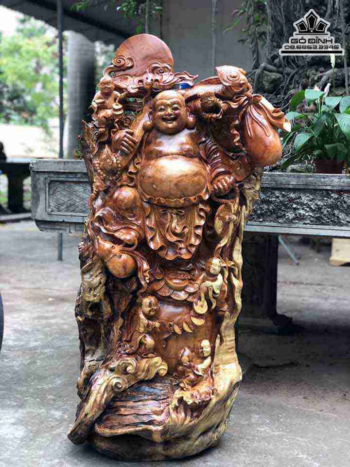 Tượng Phật Di Lặc Tài Lộc Gỗ Sụn Hương  Cao 1m36 Rộng70 Sâu 50 (cm)