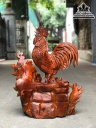 Tượng Gà Phong Thủy Gỗ Hương Cao 74 Ngang 60 Sâu 26(cm)