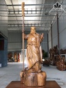 Tượng Quan Công Gỗ Bách Xanh Cao 72 Ngang 32 Sâu 22 (cm)