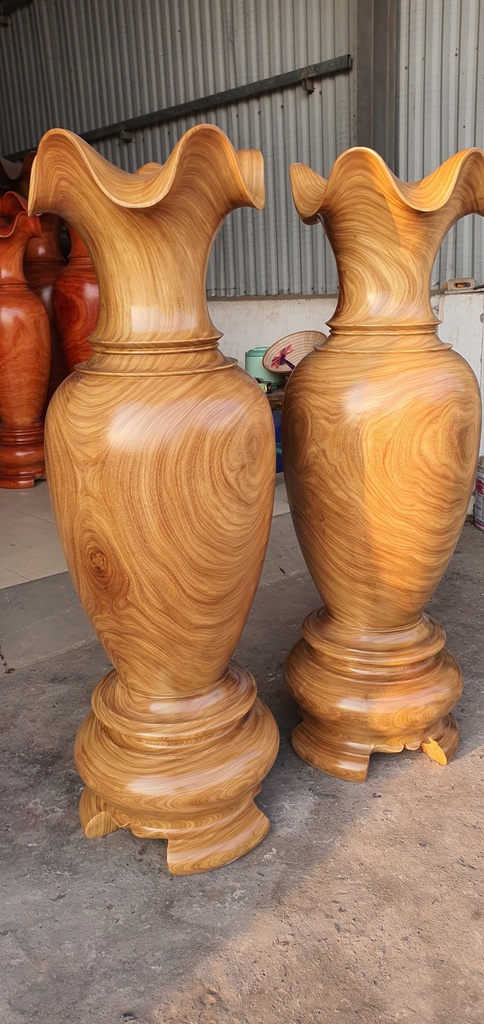 Cặp Lục Bình Gỗ Cẩm Cao 157 Đường Kính 52.5 (cm)