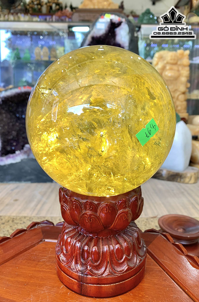 Bi Cầu Thạch Anh Vàng Vip Đường Kích 15 (cm)