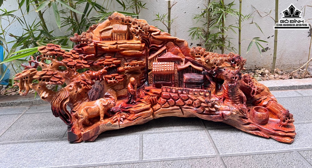 Tiểu Cảnh Gỗ Hương Cao 34 Ngang 75 Sâu 30 (cm)