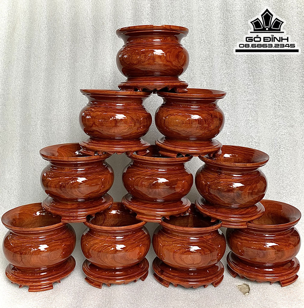 Bát Nhang Gỗ Hương Cao 13 Ngang 14 (cm)