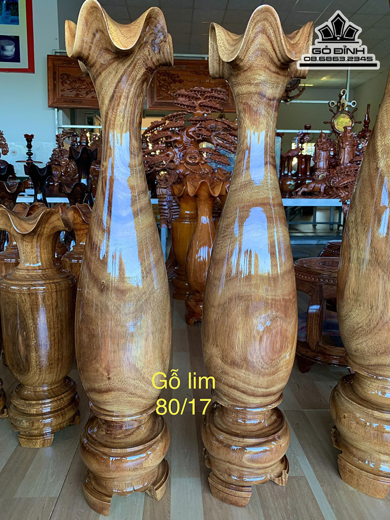 Cặp Tì Bà Gỗ Lim Cao 80 Đường Kính 17 (cm)