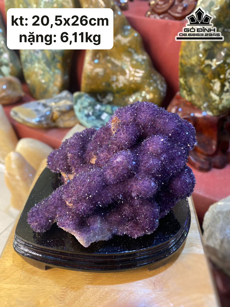 Tinh Thể Đá Thạch Anh Tím Cao 20,5 Ngang 26 (cm) 6,11kg