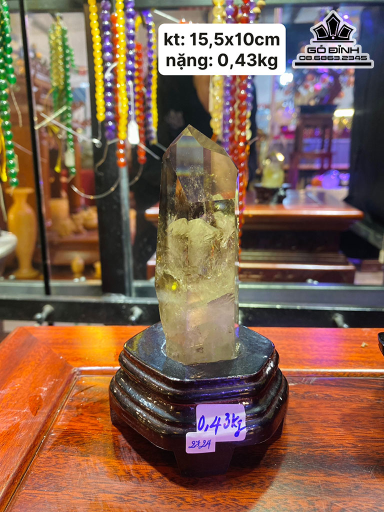 Trụ Đá Thạch Anh Vàng Cao 15,5 Ngang 10 (cm) 0,43kg