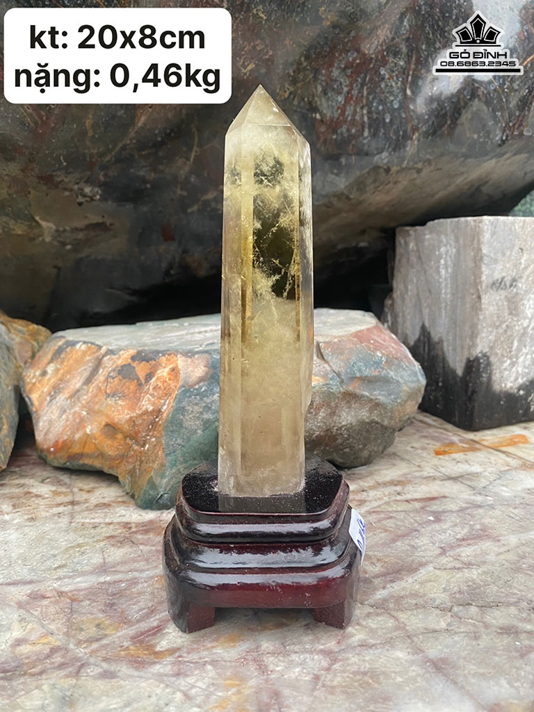 Trụ Đá Thạch Anh Vàng Cao 20 Ngang 8 (cm) 0,46kg