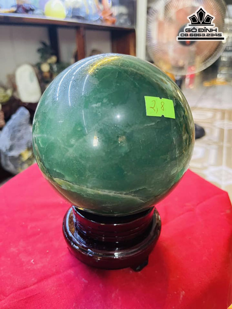 Bi Cầu Đá Thạch Anh Xanh Đường Kính 12,5 (cm) 2,8kg