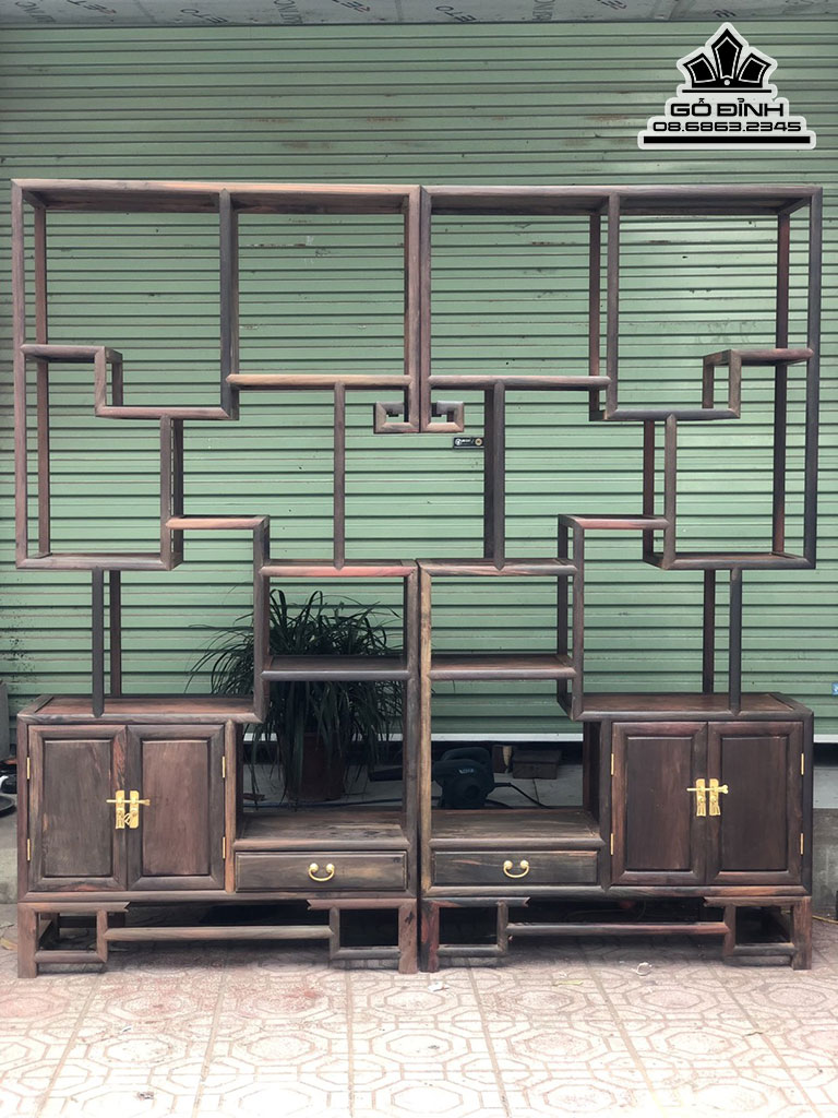 Cặp Tủ Ziczac Gỗ Trắc Cao 192 Ngang 97 Sâu 34 (cm) 1 Cái