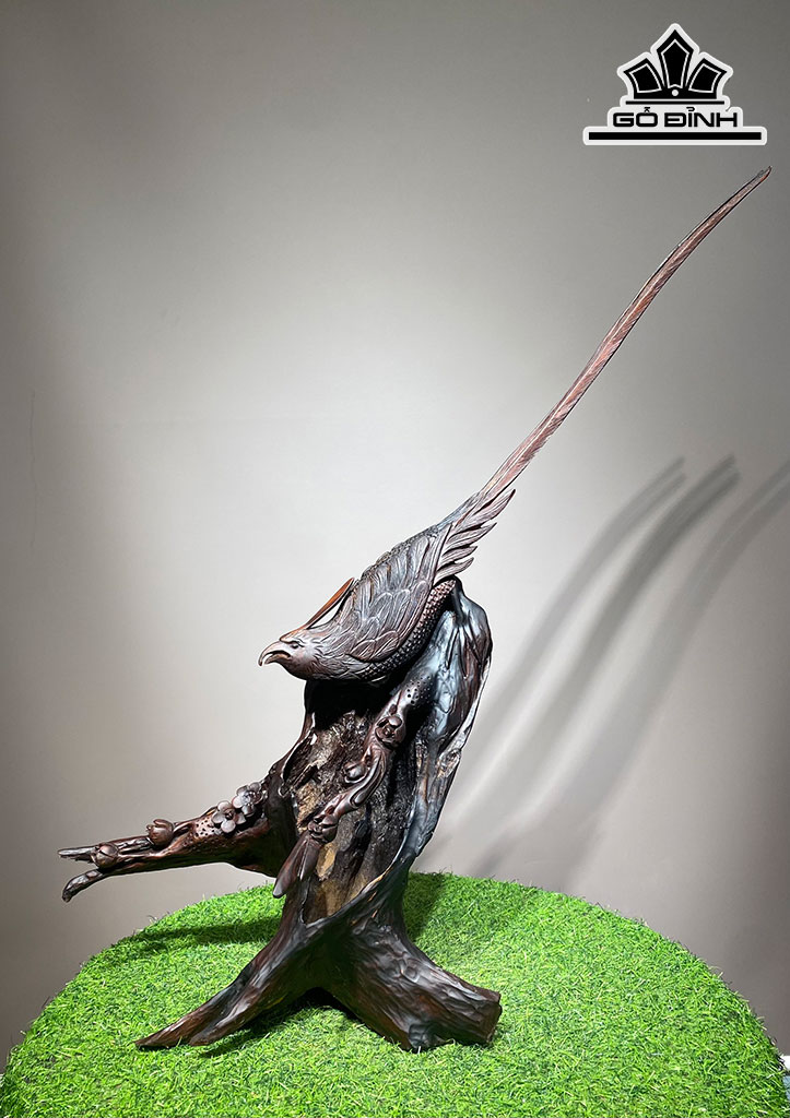 Tượng Chim Gỗ Trắc Cao 84 Ngang 70 Sâu 30 (cm)