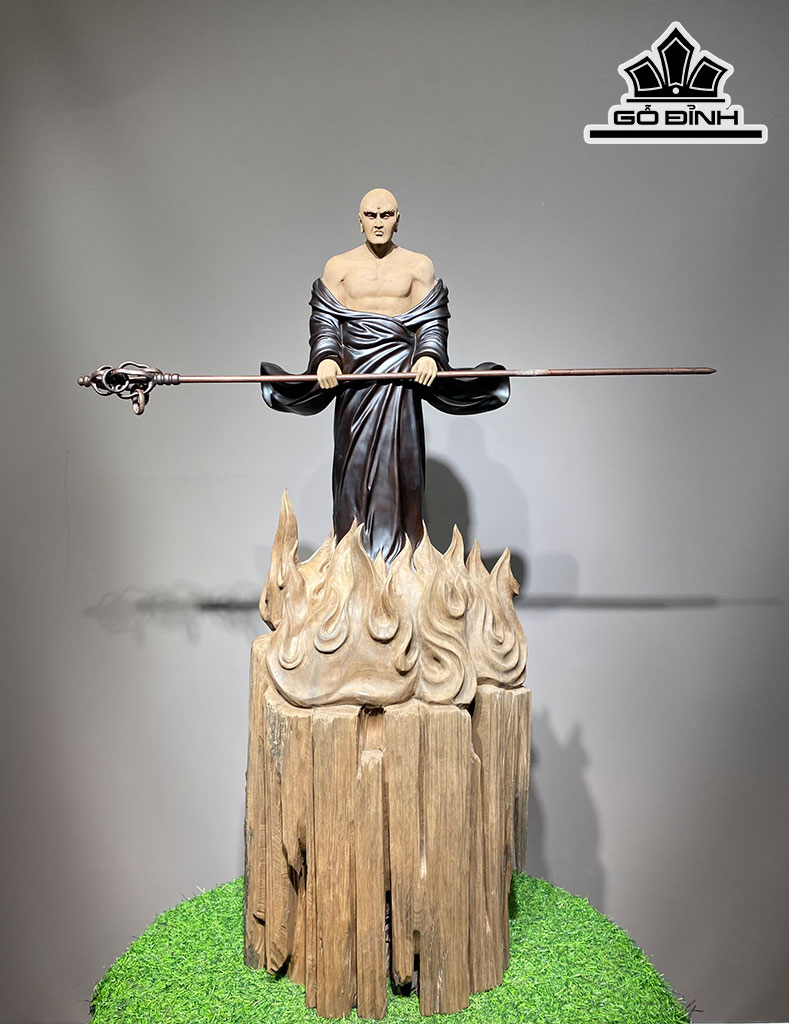 Tượng Địa Tạng Vương Bồ Tát Gỗ Âm Trầm Cao 98 Ngang 37 Sâu 21 (cm)