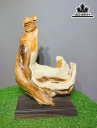 Tượng Đường Chung Quỳ Gỗ Nhai Bách Cao 46 Ngang 34 Sâu 22 (cm)