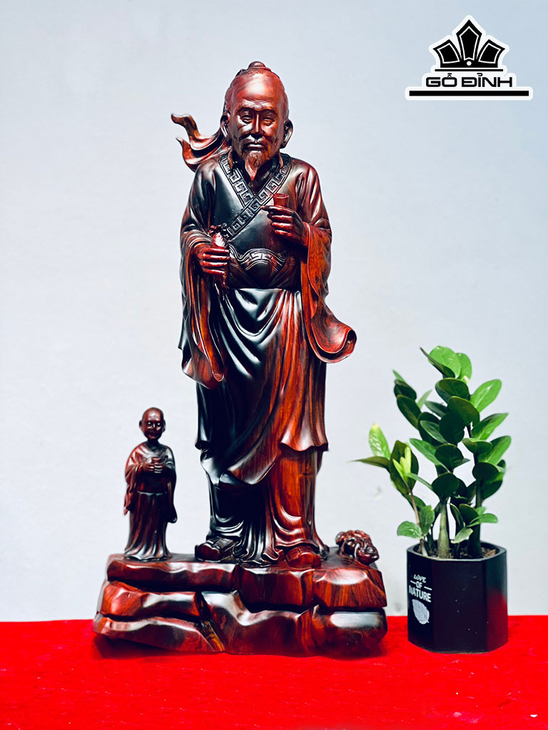 Tượng Thần Y Hoa Đà Gỗ Trắc Cao 68 Ngang 33 Sâu 16 (cm)