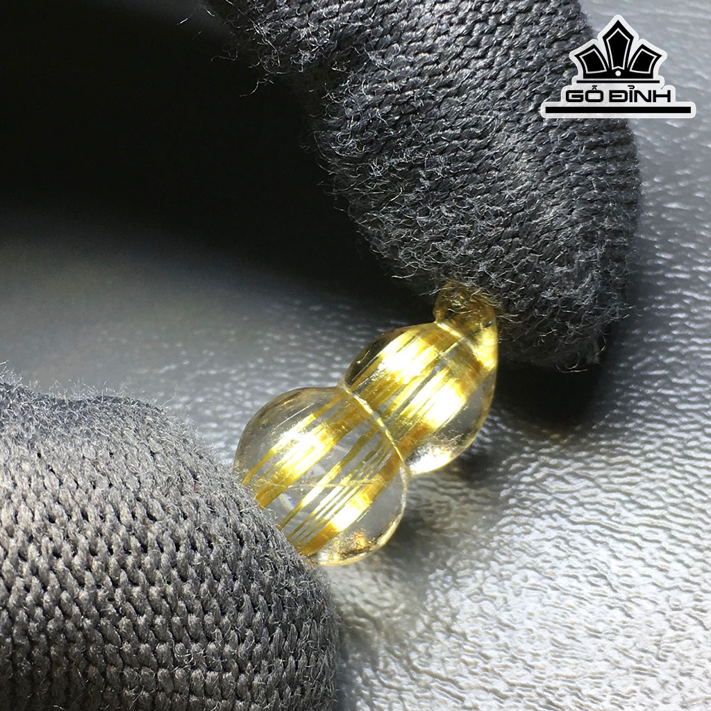 Hồ Lô Đá Thạch Anh Tóc Vàng Cao 20,7 Ngang 11,4 Sâu 10,4 (mm) 2,7g