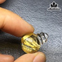 Mặt Dây truyền Túi Tiền Đá Thạch Anh Tóc Vàng Cao 18,7 Ngang 13,5 Sâu 10 (mm) 2,8g