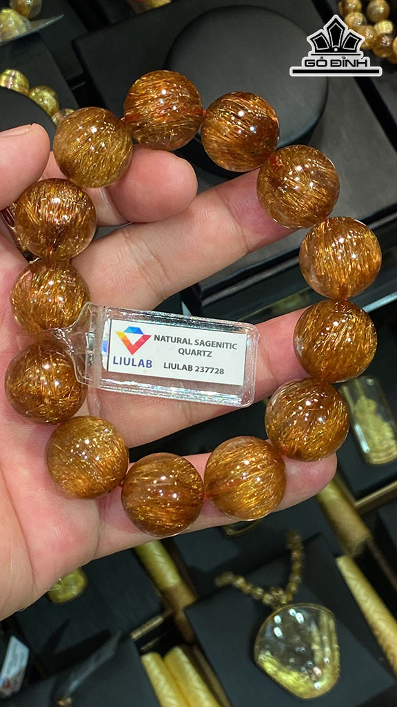 Vòng Tay Đá Thạch Anh Tóc Nâu Đường Kính Hạt 19 - 17,92 (mm)