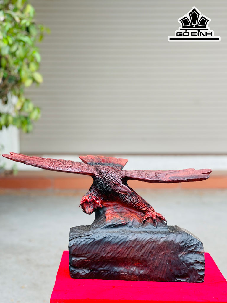 Tượng Đại Bàng Gỗ Trắc Cao 26 Ngang 52 Sâu 25 (cm)
