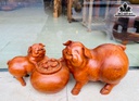 Tượng Heo Mẫu Tử Gỗ Hương Cao 22 Ngang 56 Sâu 20 (cm)