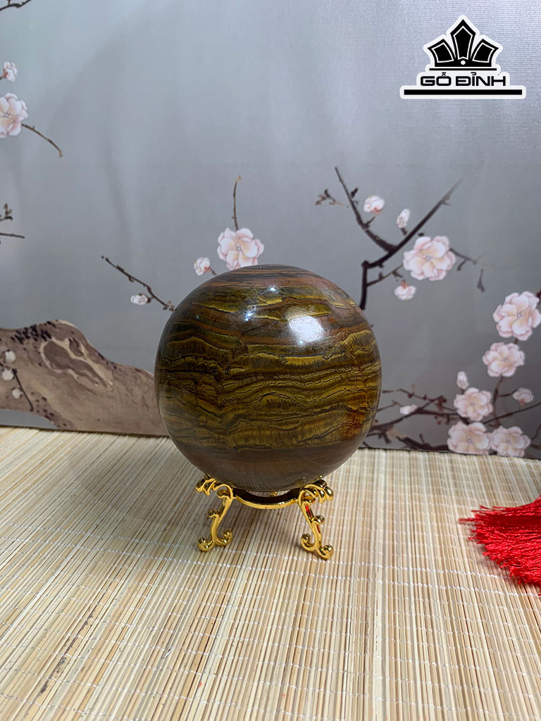 Bi Cầu Đá Mắt Hổ Đường Kính 9,8 (cm) 1,18kg
