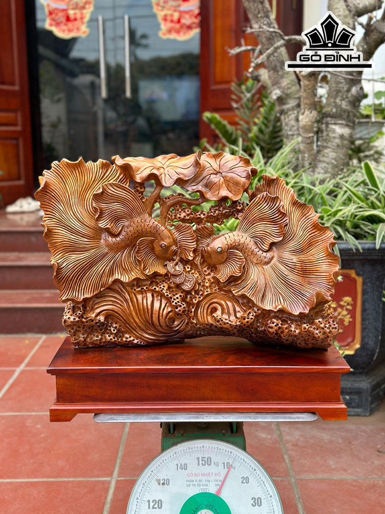 Cặp Cá Xiêm Gỗ Ngọc Am Cao 41 Ngang 55 Sâu 20 Cao Cả Kỷ 52 (cm)