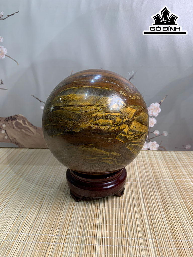 Bi Cầu Đá Mắt Hổ  Đường Kính Hạt 12 (cm) 2,71kg