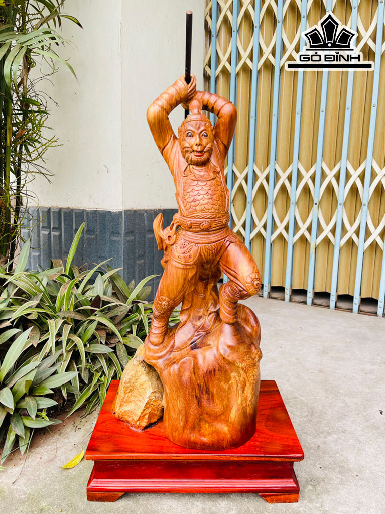 Tề Thiên Đại Thánh Gỗ Hương Cao 66 Ngang 30 Sâu 22 Cao Cả Kỷ 80 (cm)