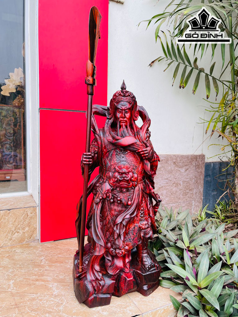 Tượng Quan Công Gỗ Trắc Cao 68 Ngang 30 Sâu 26 (cm)